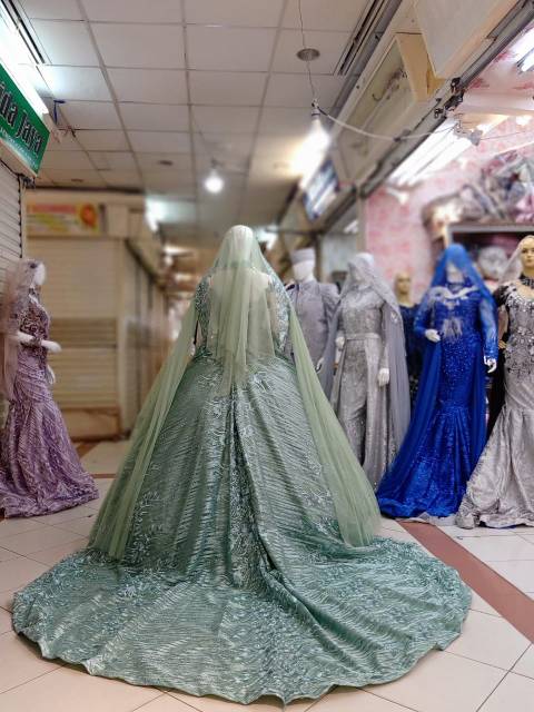 Gaun Pengantin Kebaya Hijau Pastel Shopee Indonesia