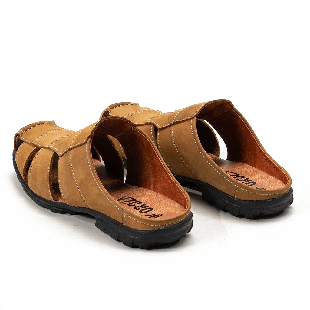 Sepatu Sandal Pria Kulit Asli Casual Santai Model Slop Bustong BT506