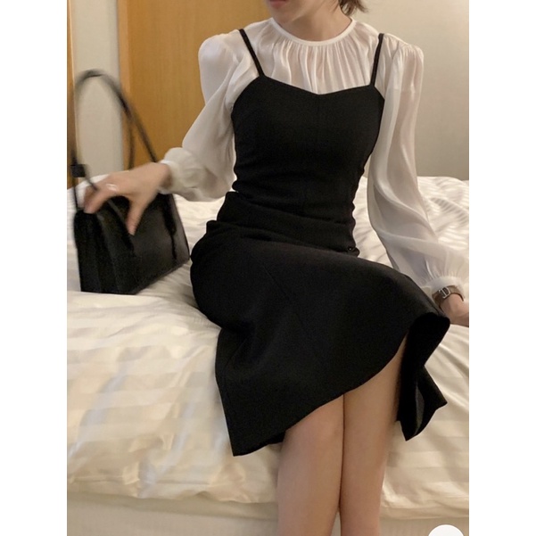 D0600 FEIN KOREAN STYLE CASUAL LOOK VINTAGE SET MIDI DRESS PENTHOUSE