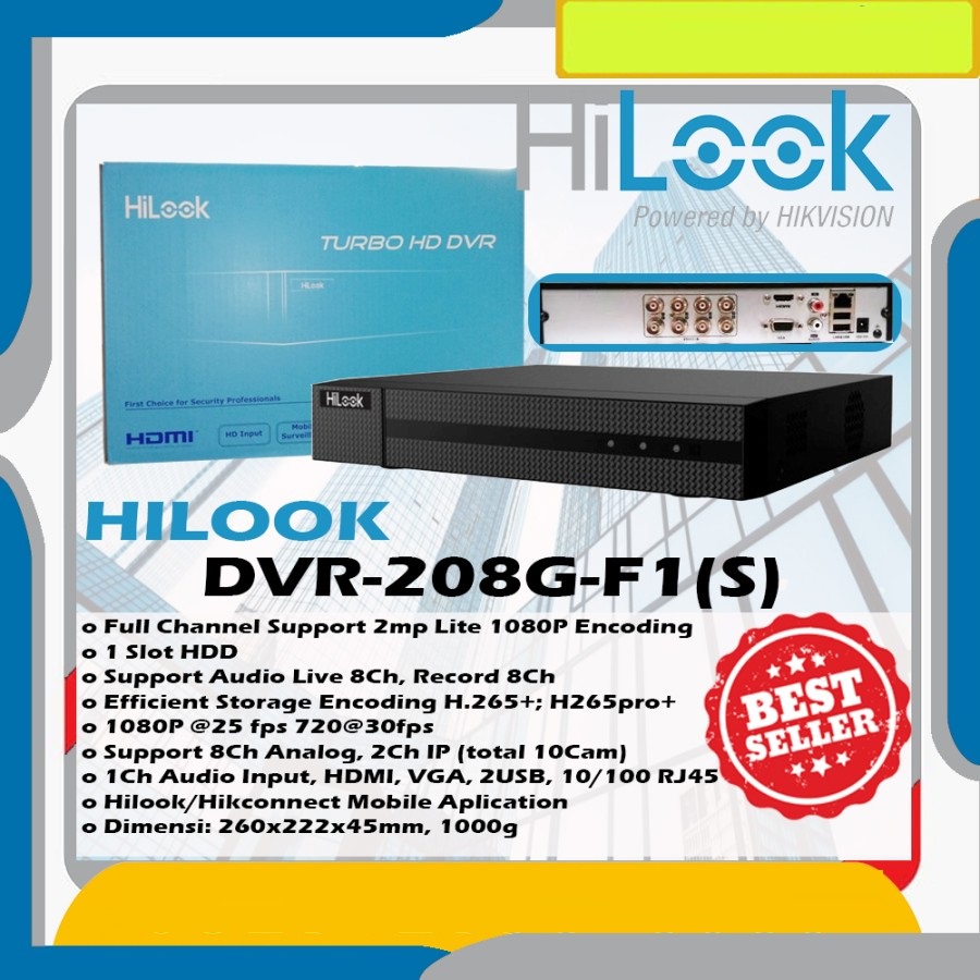 PAKET CCTV HILOOK 2MP AUDIO 7 KAMERA SIAP PASANG - BISA REKAM GAMBAR dan SUARA