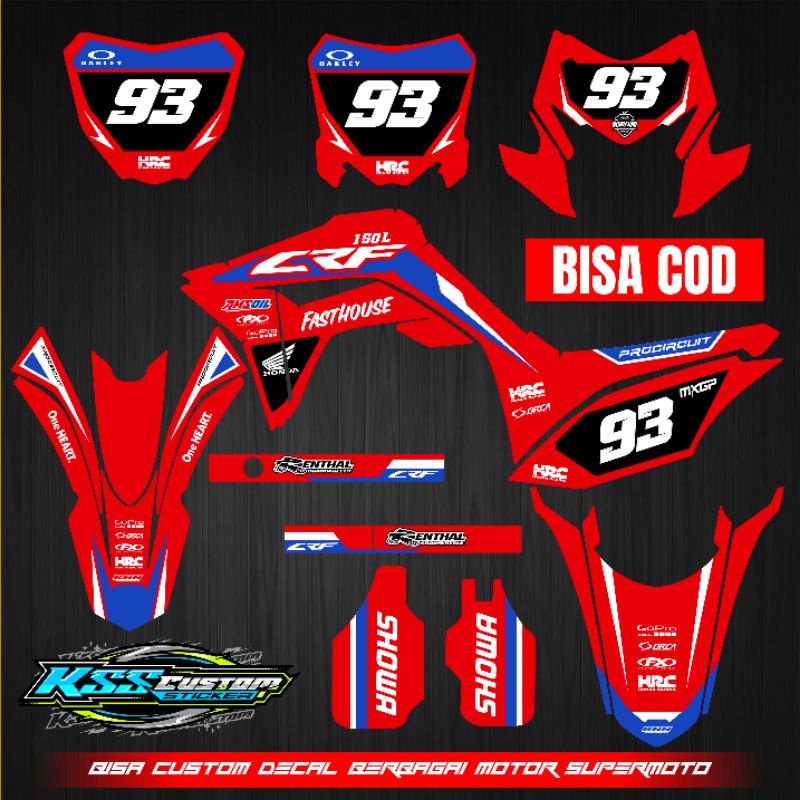 DECAL CRF150L FULL BODY MERAH PUTIH - DECAL CRF 150 L SIMPEL - DECAL CRF 150 L FAST HOUSE decal hudgraphix decal moto cros decal supermoto keren klx dtracker ktm klx gordon wr 155 decal geico decal premium trail