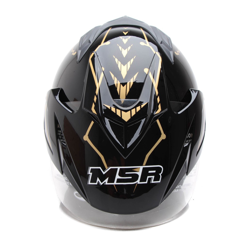 [Helm Dewasa] MSR Helmet Impressive - Protect - Double Visor - Hitam Gold