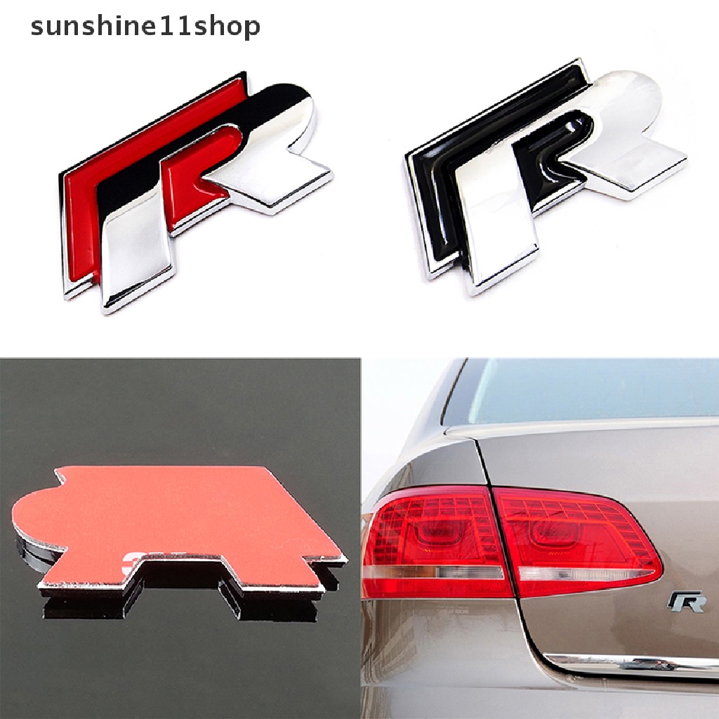 Sho - Stiker Emblem / Badge Rline R Line Bahan Metal Untuk Bagasi Mobil VW GOLF