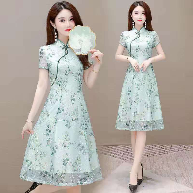 cheongsam modified dress summer dress 2022 women's new slim and elegant temperame