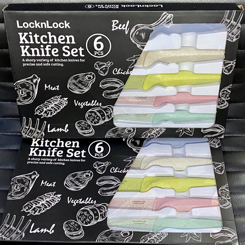 LocknLock Exclusive Cookplus Knife Set Black &amp; Pastel