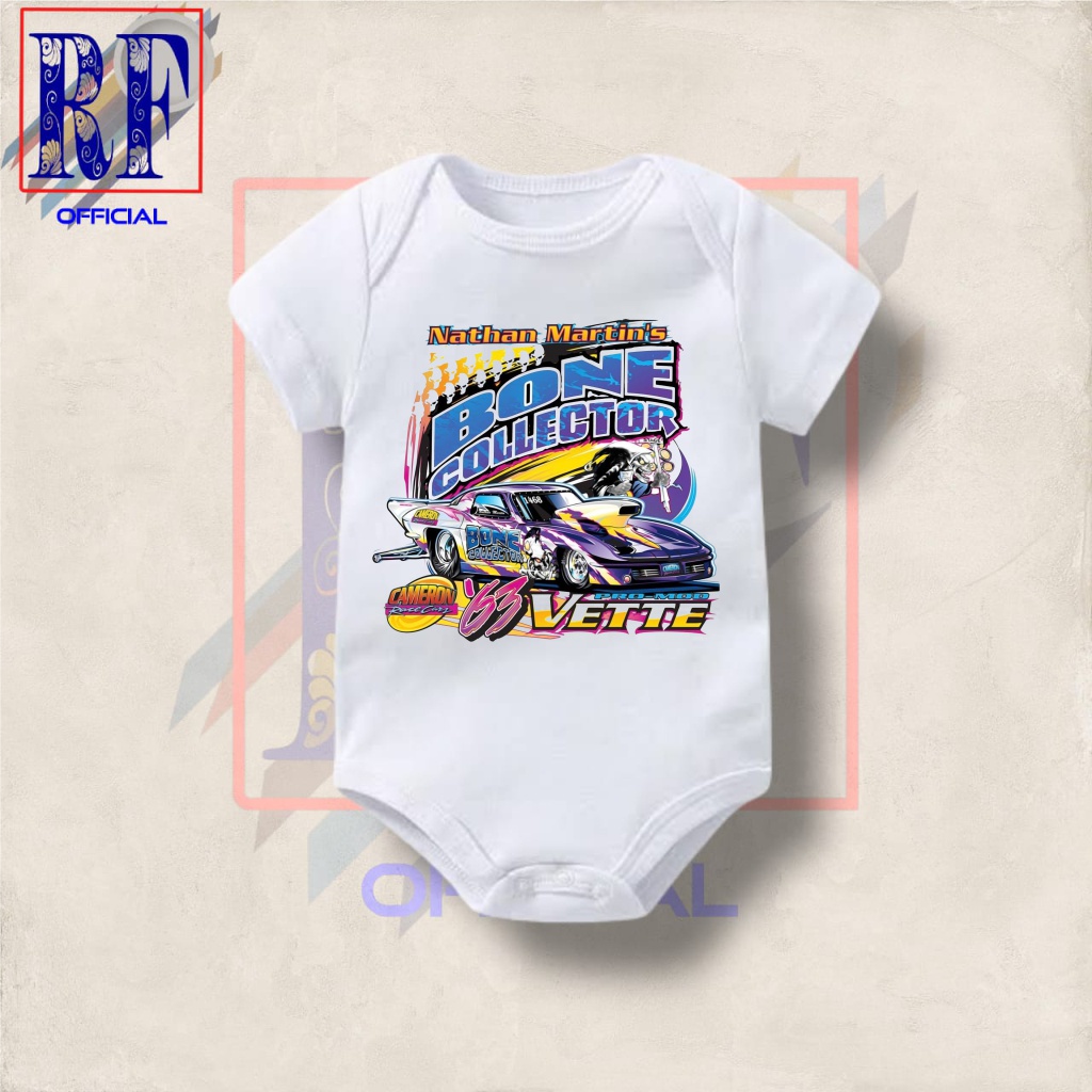 kaos baju bayi NASCAR RUMBLE BONE COLLECTOR tshirt band Metal tee jumper baby kids pendek baju kodok