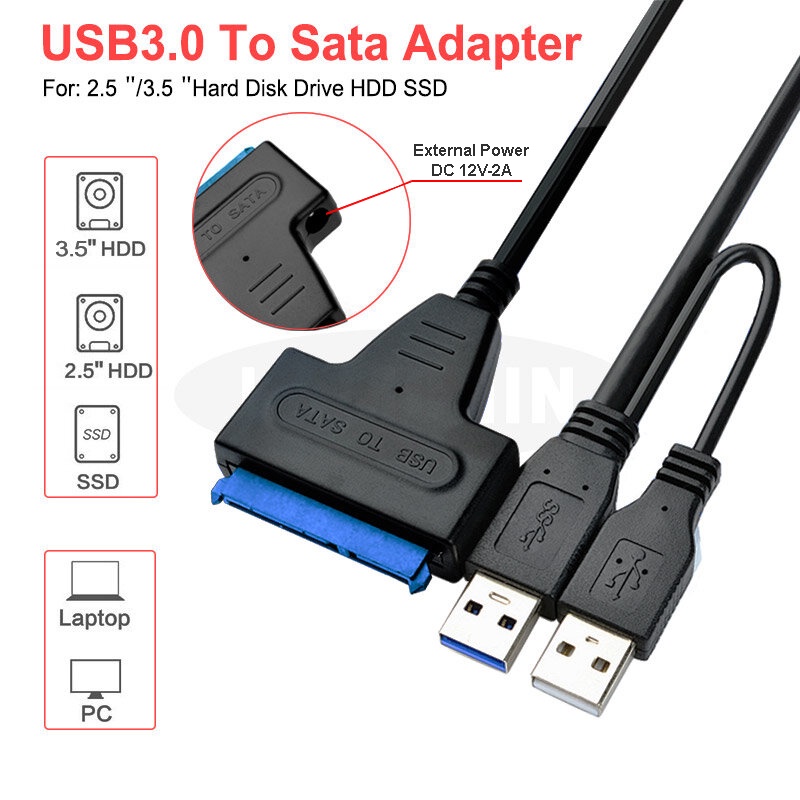 USB 3.0 to SATA CABLE HDD CONVERTER Support 4TB