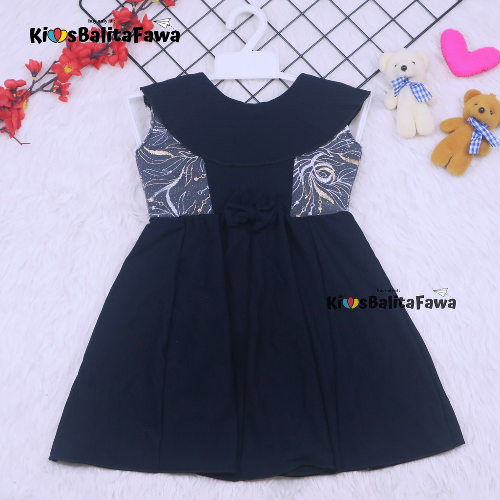 Dress Cantika uk 3-4 Tahun / Dres Yukensi Baju Anak Perempuan Motif Model Gaun Pesta Polos Import