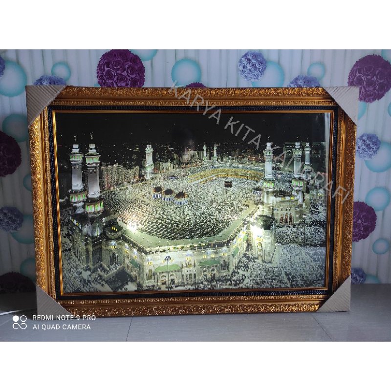 Kabah lampu Mekah lampu madinah lampu +free packing kayu