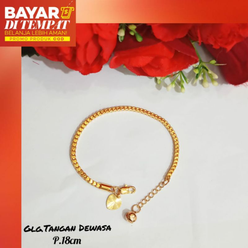 Gelang Kaki &amp; Gelang Tangan Dewasa Milano kaca,emas Korea *tidak karat* Gold&amp;Silver