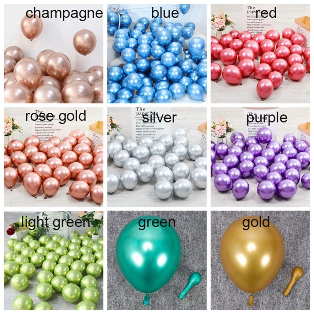 [Elegan] Balon 5inch 100pcs Dekorasi Kamar Anak Dewasa Chrome Ballon Happy Birthday Scene Layout Dekorasi Pesta Ulang Tahun