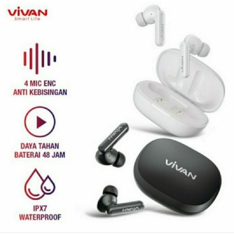 EARPHONES BLUETOOTH VIVAN T600NC TWS LIBERTY TRUE WIRELESS IPX4