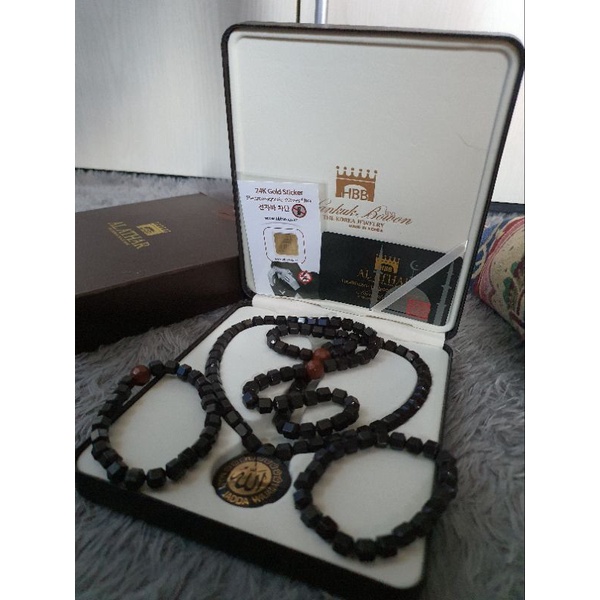 AL ATHAR/AL ATTAR kalung plus gelang kesehatan black jade batu hitam