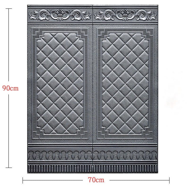 READY SEMUA WARNA [TEBAL] Wallpaper 3D Foam Tembok Dinding Motif Pintu Jendela/Stiker Foam 3D Dinding Dekorasi Ruangan-Dinding~Batik Silver