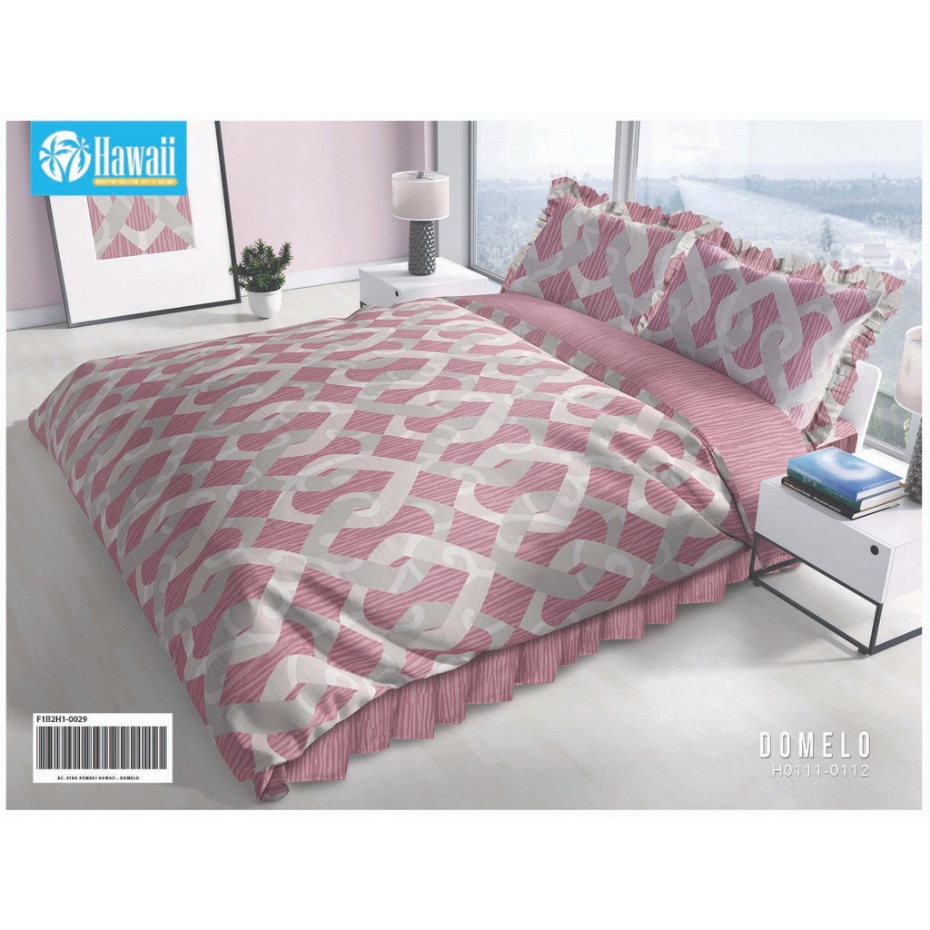 Bedcover Set Hawaii Motif Domelo - 180x200x20cm / Bedcover Hawaii Murah