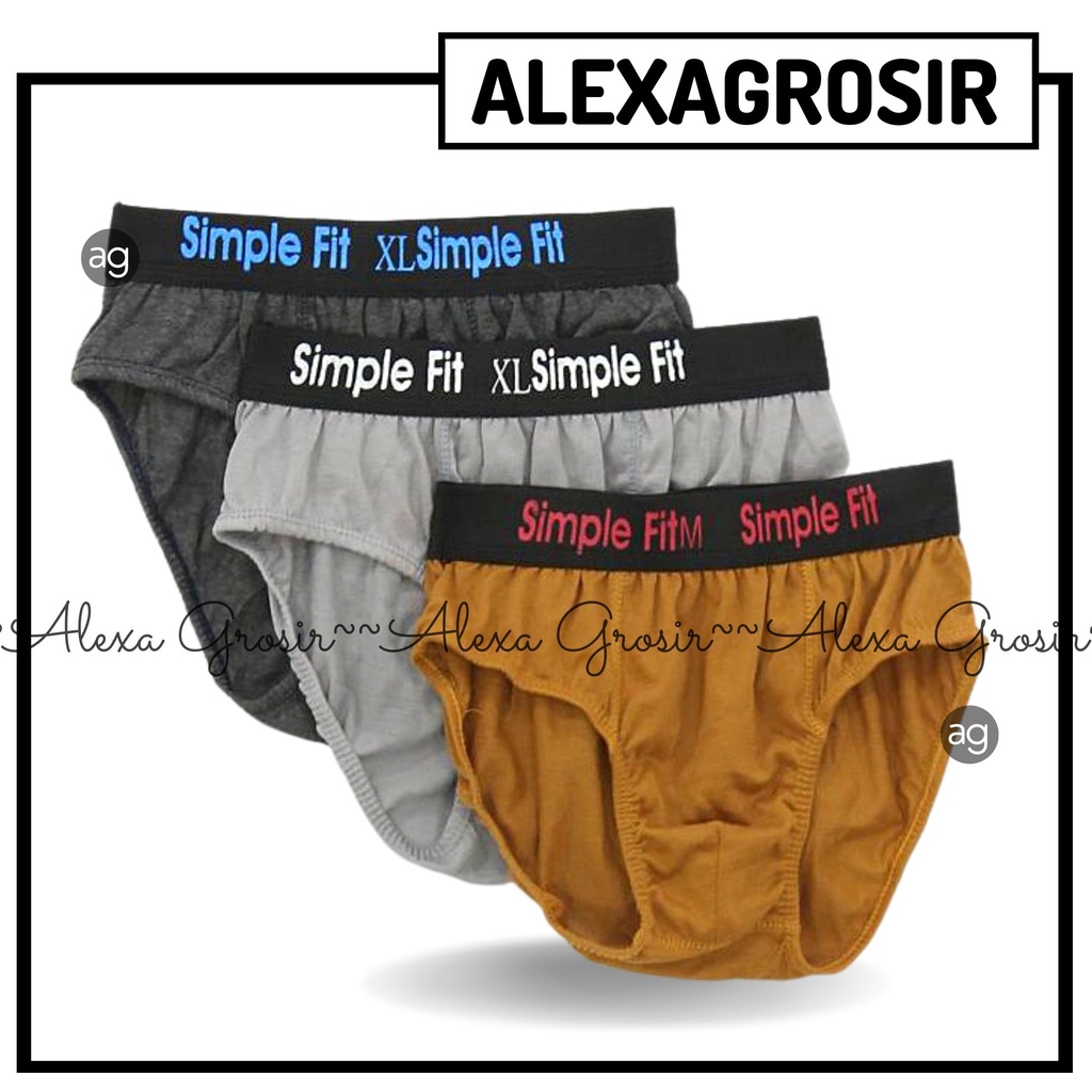 Undies Celana Dalam Pria Polos Merk Simple Fit Ukuran ampe extra jumbo size M,L ,XL,3L Grosir OkE