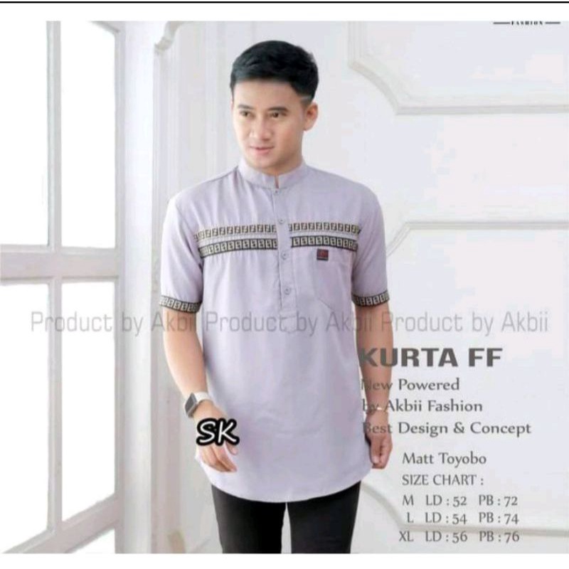 [BISA COD]KOKO KUTRA LENGAN PENDEK|KOKO KURTA MUSLIM PRIA DEWASA|KURTA FF MATERIAL&quot;TOYOBO&quot;SIZE M, L,XL, XXL