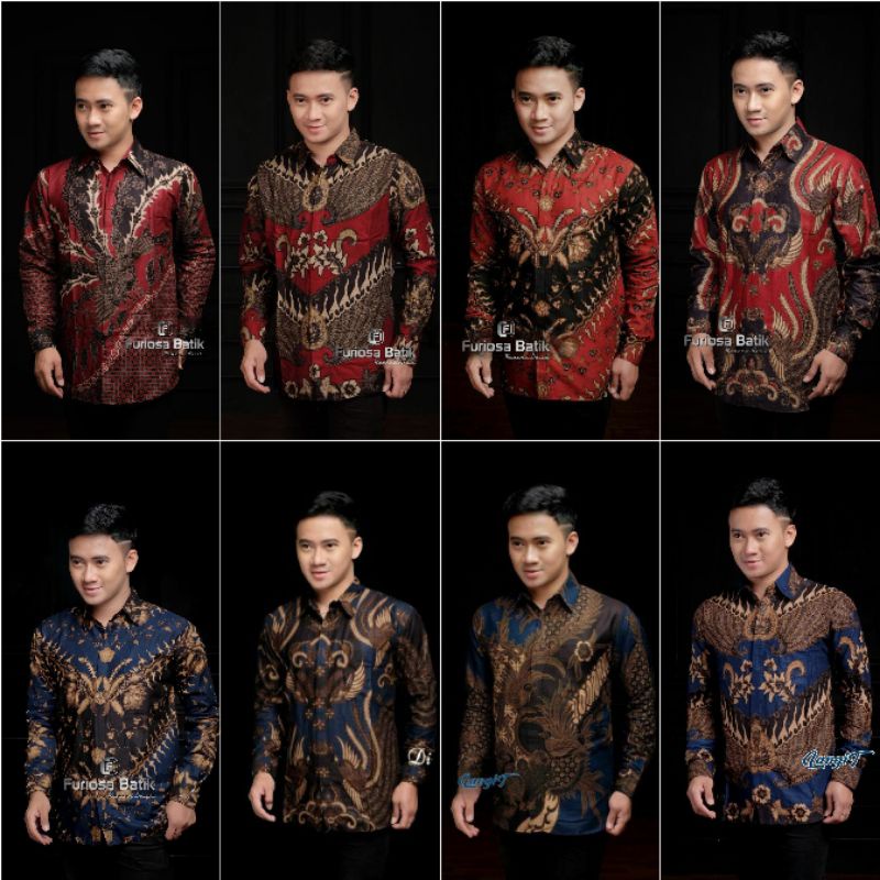 Baju Kemeja Batik Pria Lengan Panjang Size M L XL XXL