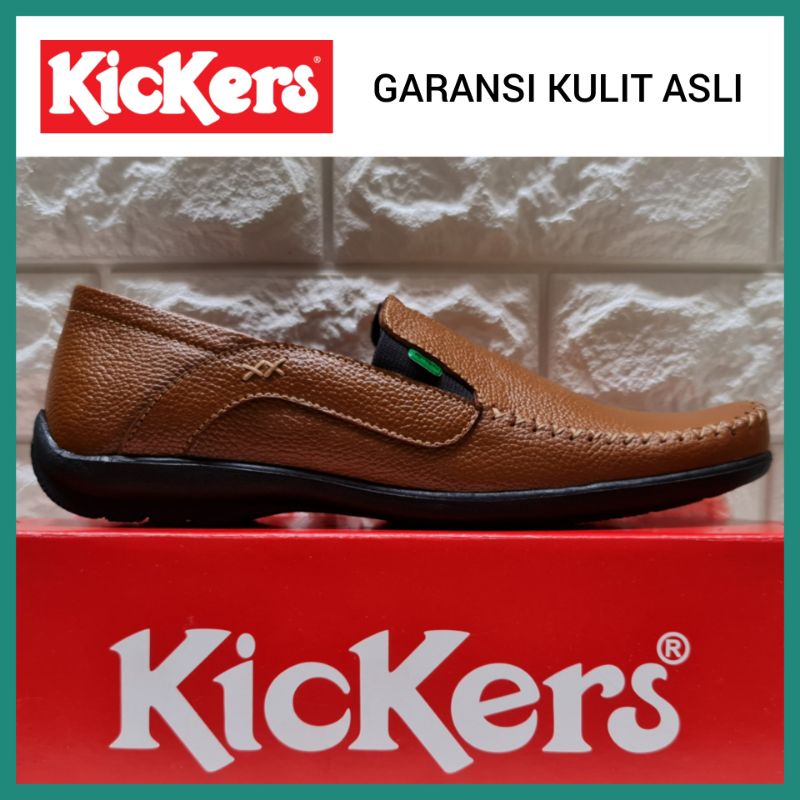 SEPATU PANTOPEL PRIA KICKERS KULIT ASLI / SEPATU PANTOFEL KERJA KANTOR COWOK FORMAL WEDDING PESTA / SEPATU SLIP ON LAKI