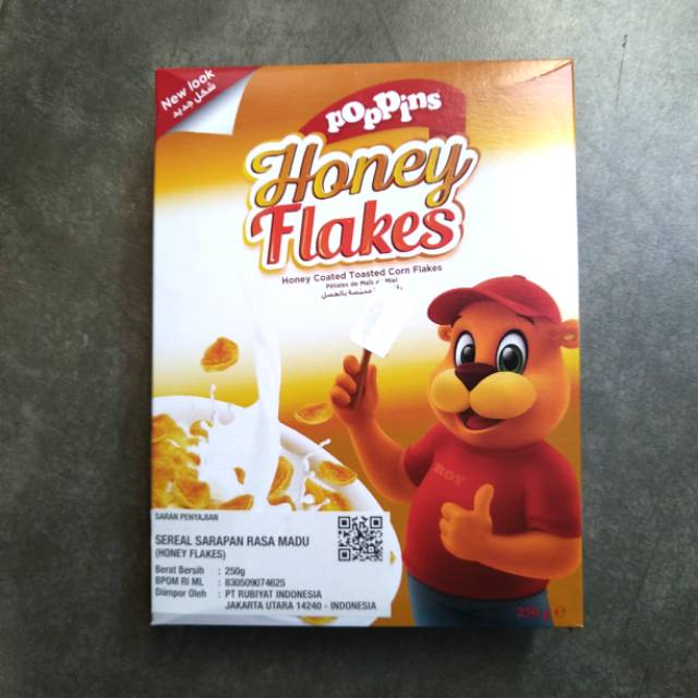 

Poppins honey corn flakes 250gr cereal sarapan pagi rasa madu