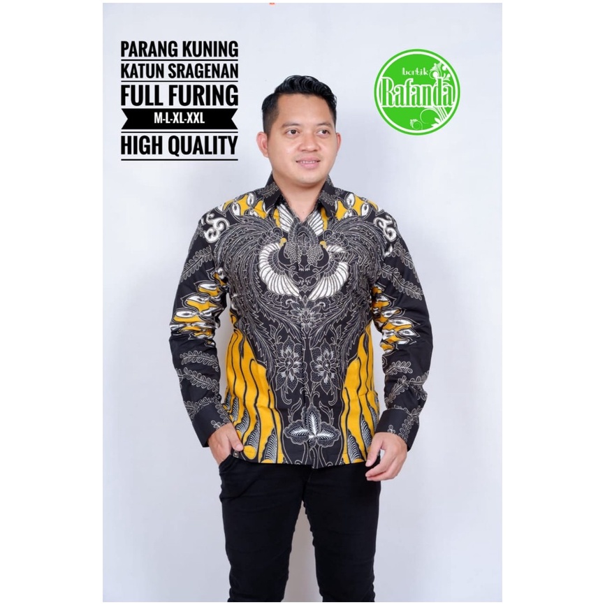 PARANG KUNING RAFANDA BAJU KEMEJA BATIK SOLO PRIA LENGAN PANJANG PENDEK LAPIS FURING ATASAN BATIK PREMIUM MODERN KATUN HALUS KLABANG ASMARA PEKSI MUSTAKA  MARENO ABSTRAK SEKTI DEWA SEKAR SATRIO GAGAH PRABU WARNA 2 SEGI EMPAT  PASOPATI MERAK BIRU WARDANA