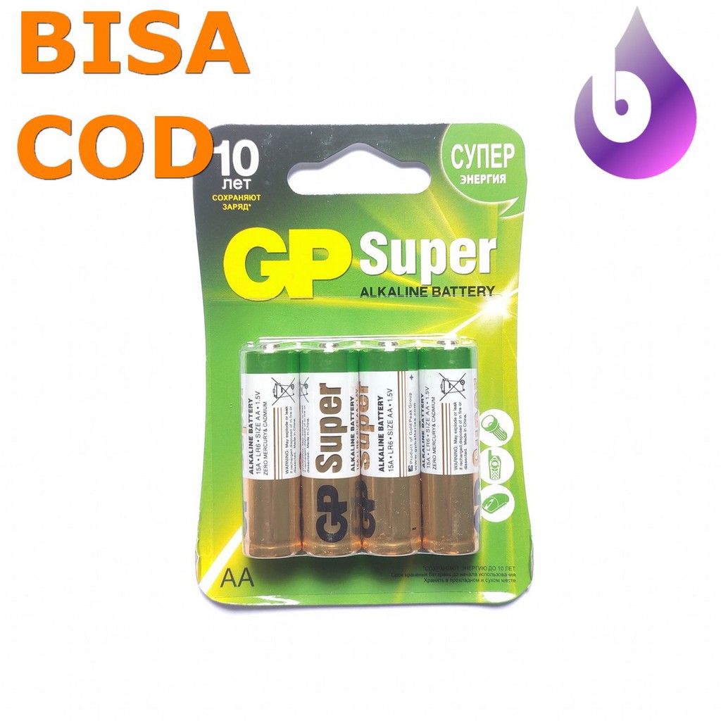 ORIGINAL BATU BATTERY BATREI GP SUPER AA A2 ISI 4 ASLI