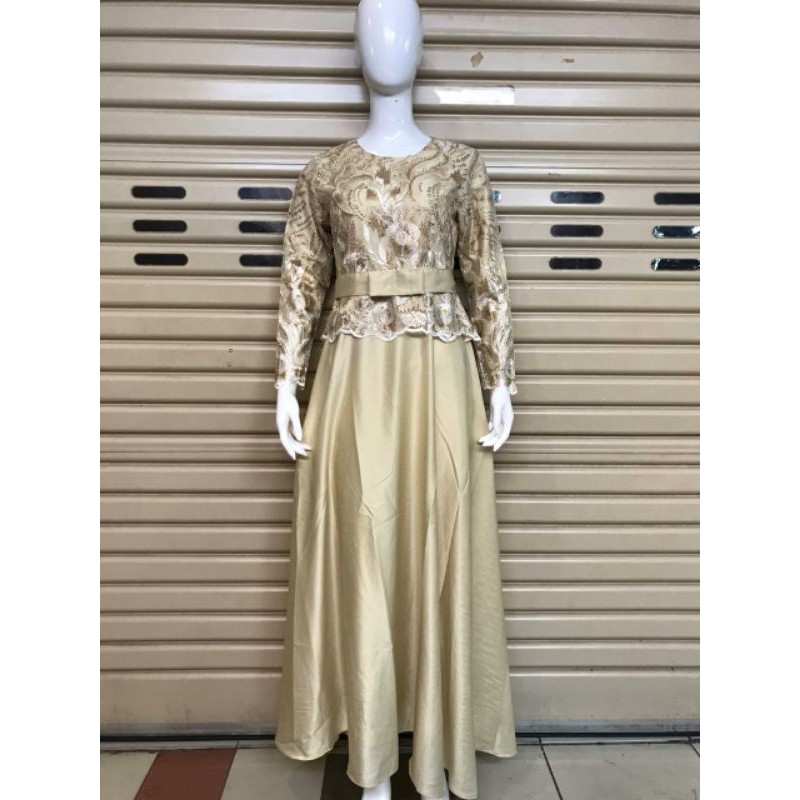 Gamis Tile / gamis mewah / gamis pesta ,gamis tule mix satin velvet.