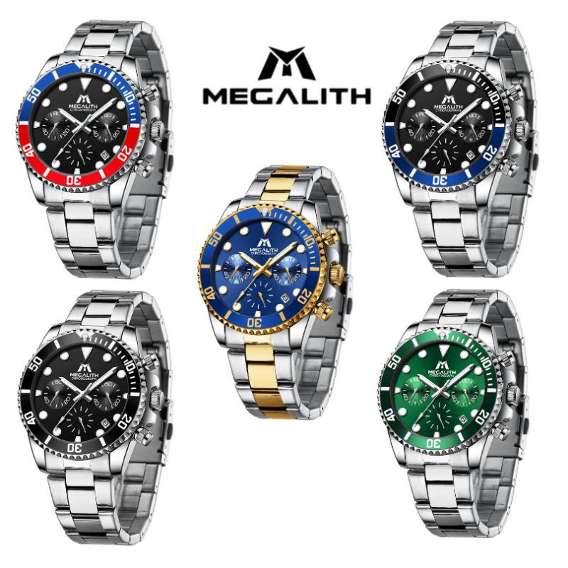 MEGALITH Jam Tangan Pria Stainless Steel Strap