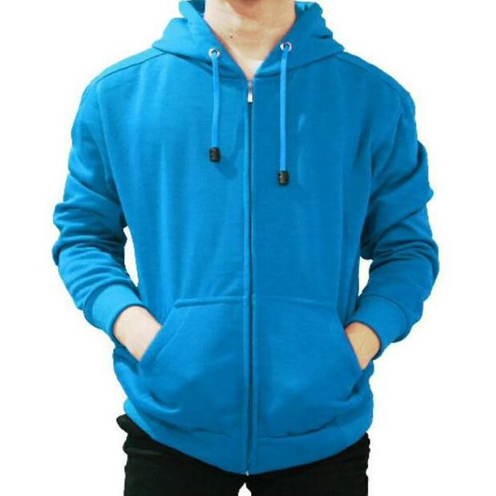 [ COD ] jaket zipper polos sweater resleting denshop