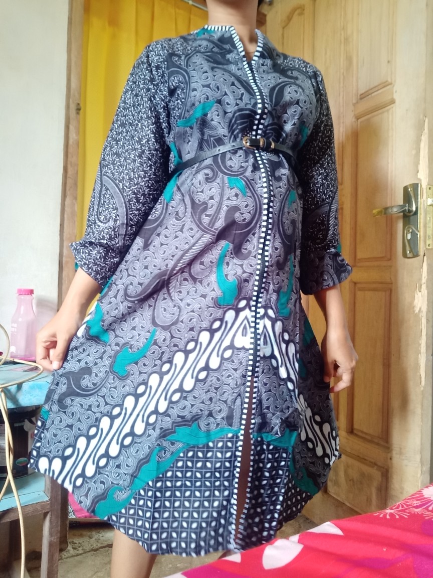 Dress Batik Couple - Tunik Batik Couple - Kemeja Batik Pria Lengan Panjang - Dress Batik Modern