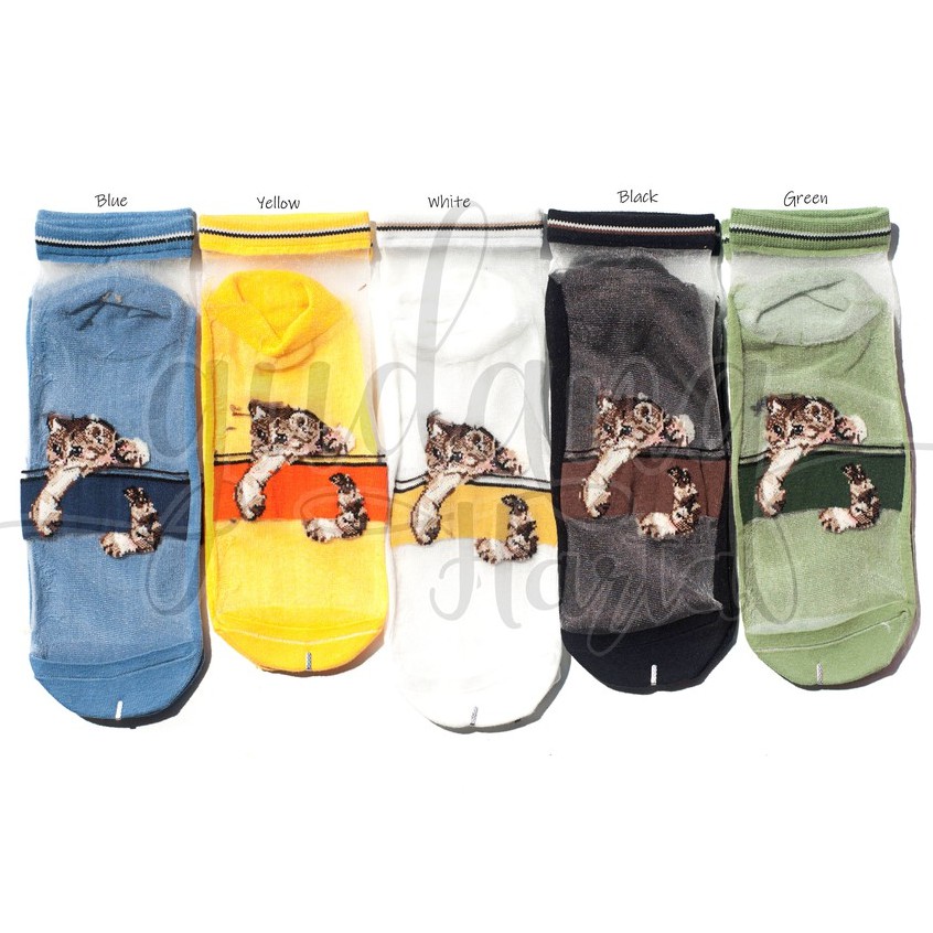 Kaos Kaki Wanita Panjang Lace Cat Sock Kucing Unik GH 103075