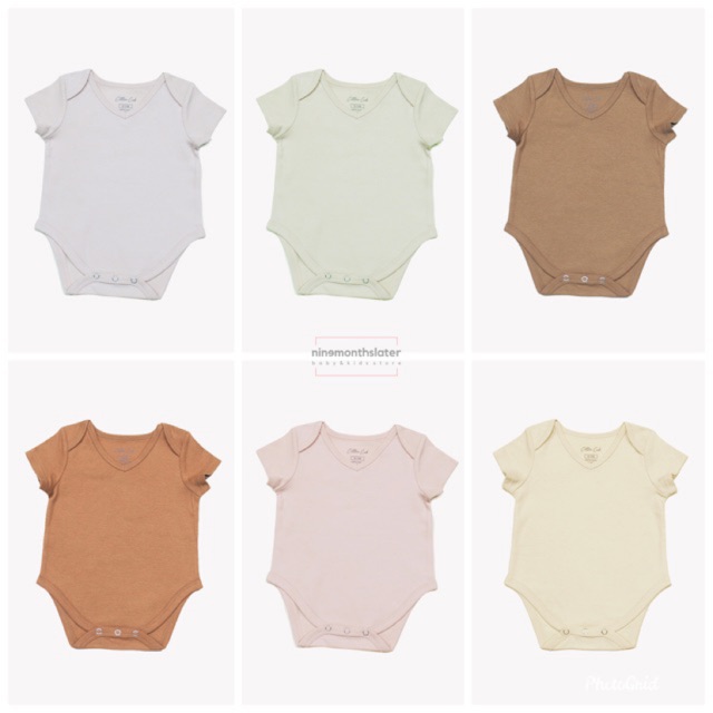 Cotton Cub Short Sleeve Bodysuit - Jumper Anak Bayi Setelan Lengan Pendek dengan Kancing Baby