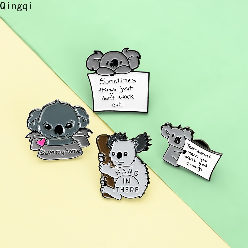 Bros Pin Enamel Desain Kartun Hewan Koala Beruang Untuk Hadiah Teman
