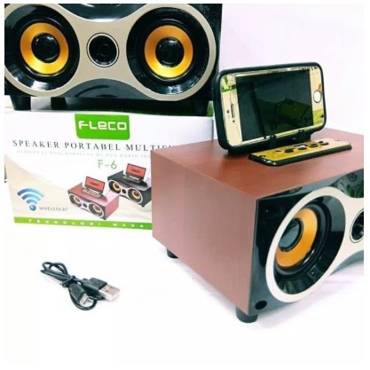 COD✅ Speaker Portabel Bluetooth FLECO F-6 BT FM Radio USB Super Bass