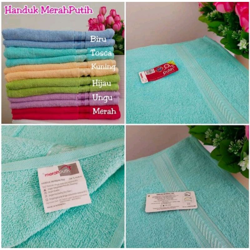 Handuk mandi dewasa merah putih handuk mandi  ukuran 140x70