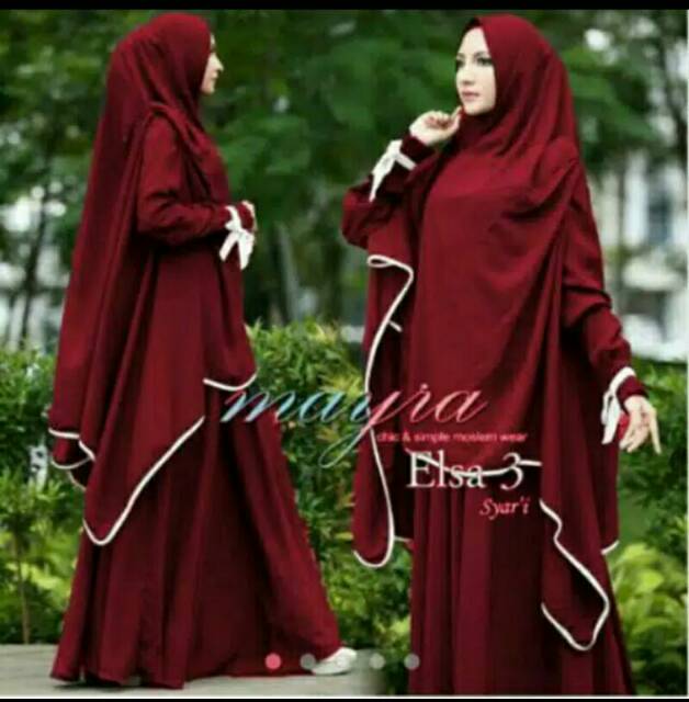 Baju Wanita ELSA 4 gamis set khimar syarii