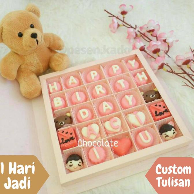 

[DISCOUNT E0L50] Hadiah Kado Coklat Ucapan Custom Tulisan Ulang Tahun Ultah Valentine Anniversary Cewek Pacar Wanita Readystock