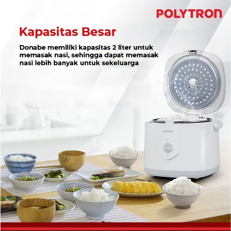 Magic Com Polytron Donabe PRC 1201 / Rice Cooker Polytron 2 Liter PRC1201