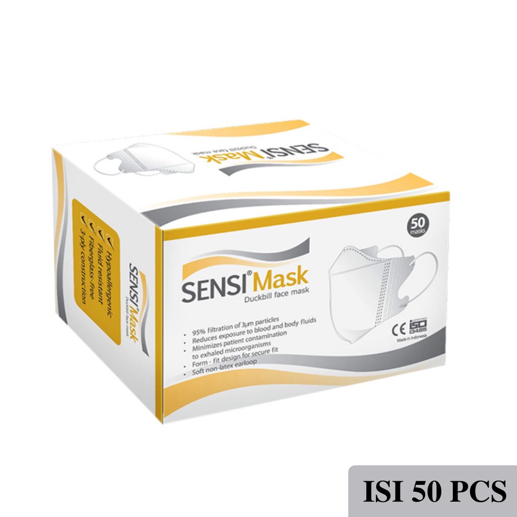 Masker Sensi Duckbill isi 50 pcs/ Masker DUCKBILL SENSI isi 50 lembar , SENSI MASK DUCKBILL 50 pcs