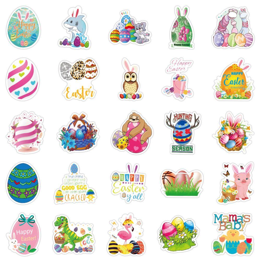 R-flower 100pcs Easter Stiker Diary Kulkas Kelinci Bunny Laptop Scrapbooking Phone Kawaii Laptop Sticker