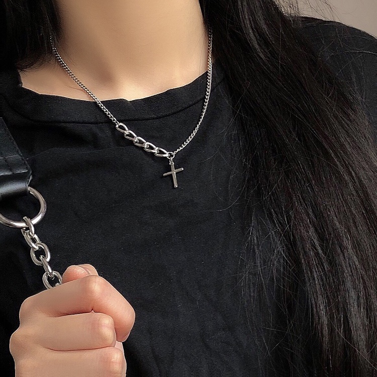 Cross Pendant Necklace Accessories Trendy Hip Hop Clavicle Chain