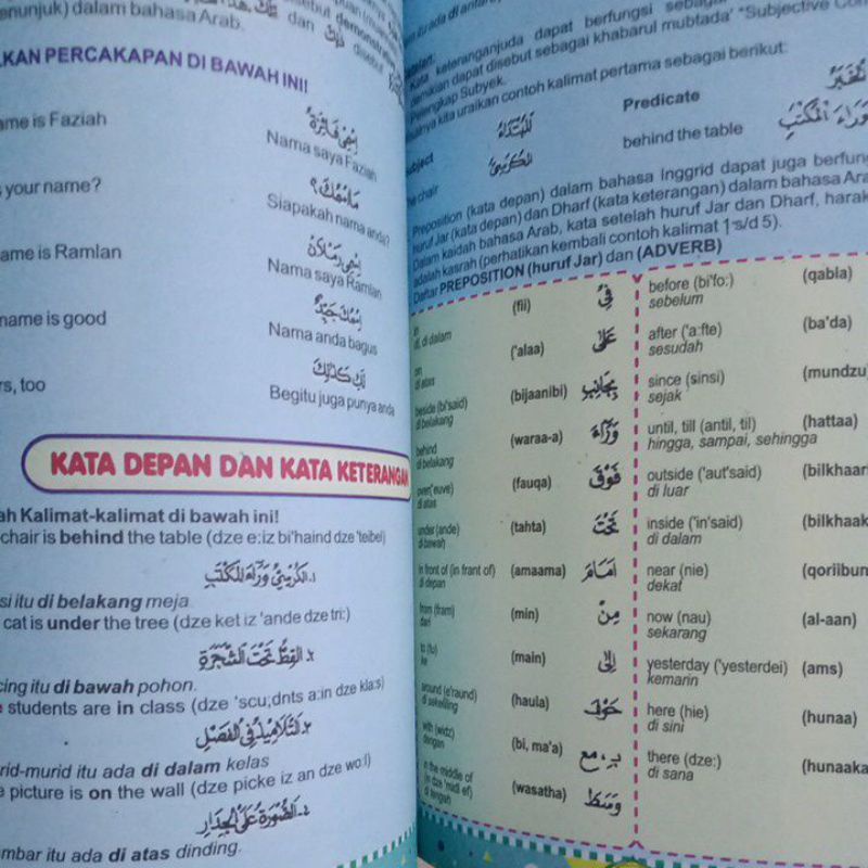 Buku Kamus 3 Bahasa Bergambar indonesia/Inggris/Arab Edisi Grammar &amp; Conversation