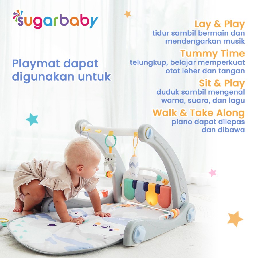 Sugarbaby 2in1 Baby Walker &amp; Playmat / Push Walker / Alat Bantu Jalan Anak sugar baby