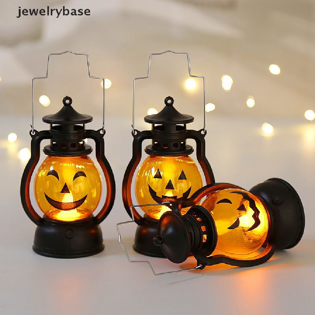 (jewelrybase) Lampu Lentera LED Bentuk Labu / Tengkorak / Pony Oil Untuk Dekorasi Halloween