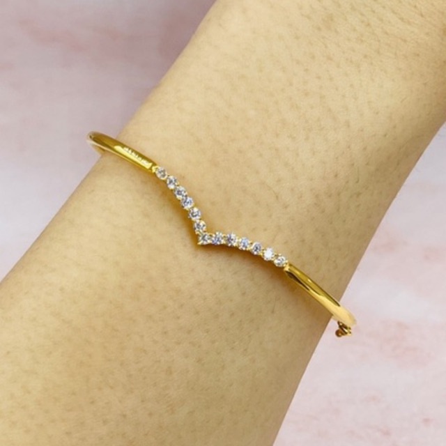 Gelang bangle aurel fuji emas asli kadar 700 & 875 variasi permata
