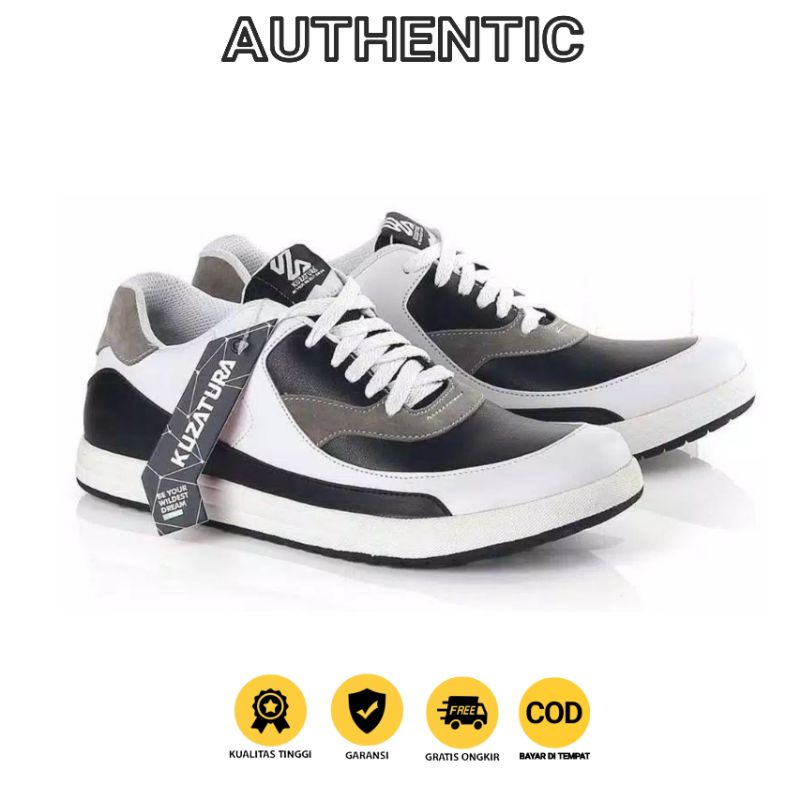 AUTHENTIC Sneakers Pria Black white Sporty