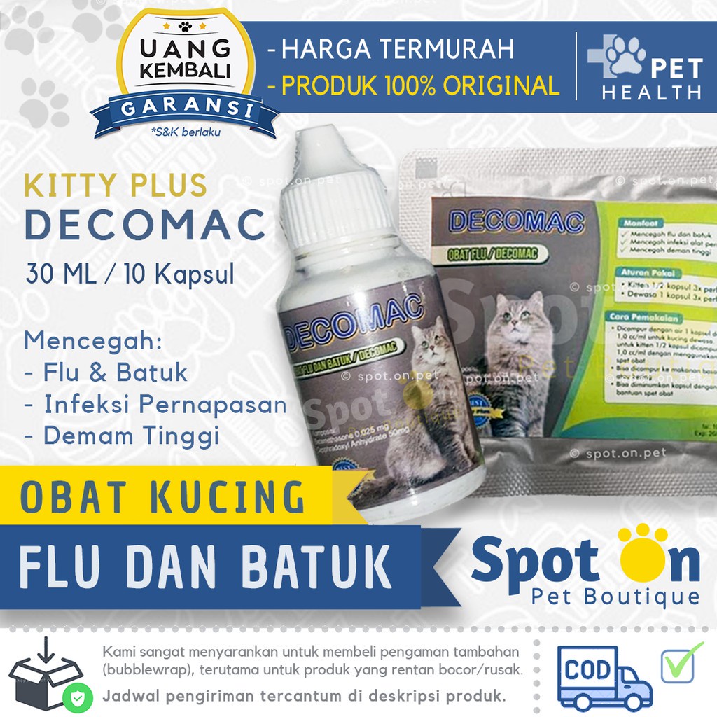 Obat Flu Batuk Pilek Demam Kucing &amp; Anjing | Obat Decomac Kitty Plus | Flucat Fludog