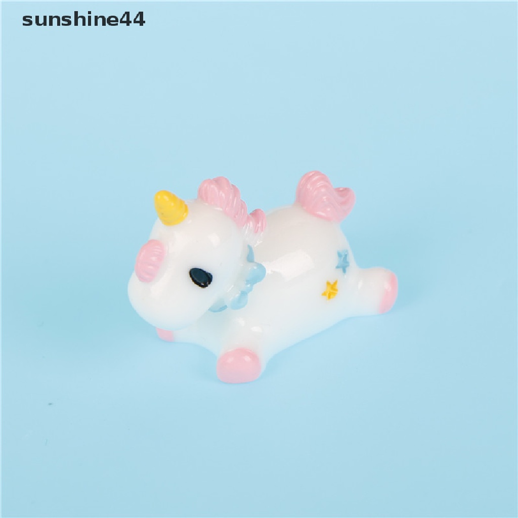 Sunshine Miniatur Unicorn Untuk Dekorasi Taman Mini / Rumah Boneka