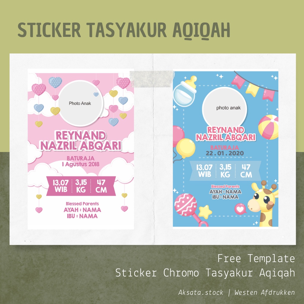 

Sticker Tasyakur Aqiqah Anak Stiker Cromo Sticker Tasyakuran Stiker Aqiqah