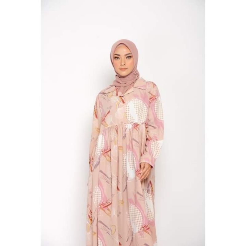 Fizi Dusty Pink Dress JelitaBrand Zaskia mecca ORI